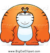 Big Cat Cartoon Vector Clipart of a Buff Tiger Standing by Cory Thoman