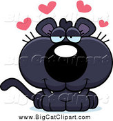 Big Cat Cartoon Vector Clipart of a Cute Amorous Panther by Cory Thoman
