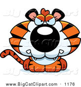 Big Cat Cartoon Vector Clipart of a Cute Mad Little Tiger by Cory Thoman