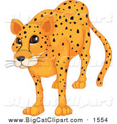 Big Cat Cartoon Vector Clipart of a Happy Cheetah by