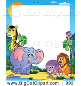 Big Cat Cartoon Vector Clipart of a Lion and Animals by Visekart
