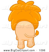 Big Cat Cartoon Vector Clipart of a Rear View of a Lion Walking Away by BNP Design Studio