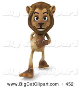 Big Cat Vector Clipart of a Cute Lion Character Walking Forward by