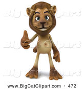 Big Cat Vector Clipart of a Lion Character Giving the Thumbs up - Pose 1 by