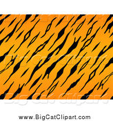 Big Cat Vector Clipart of a Seamless Tiger Jungle Animal Print Pattern by BNP Design Studio