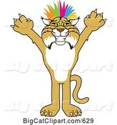 Vector Clipart of a Cartoon Bobcat Character Punk by Mascot Junction
