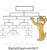 Vector Clipart of a Cartoon Bobcat School Mascot Setting up a Chart, Symbolizing Organization by Mascot Junction