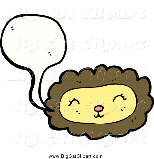 Big Cat Cartoon Vector Clipart of a Talking Lion Face