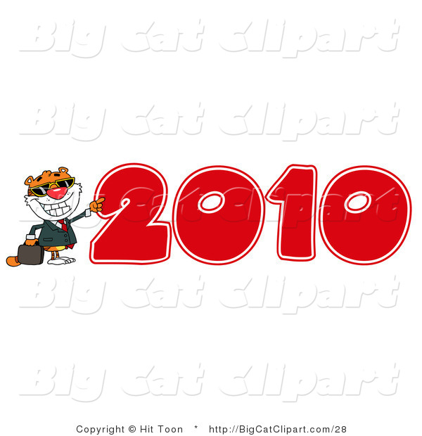 Big Cat Clipart of a 2010 Tiger