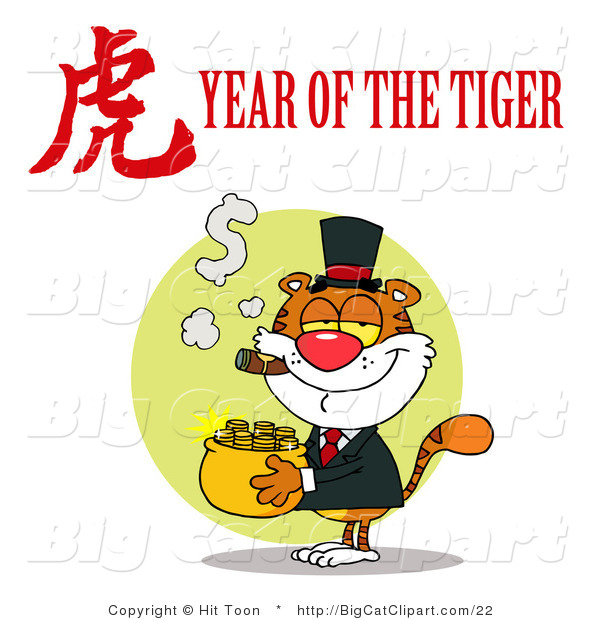 Big Cat Clipart of a Year of the Tiger