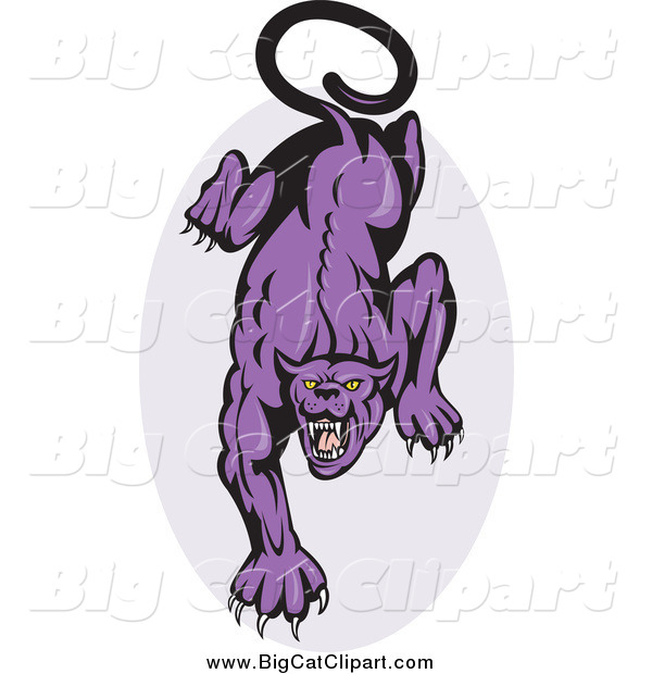 Big Cat Vector Clipart of a Prowling Panther