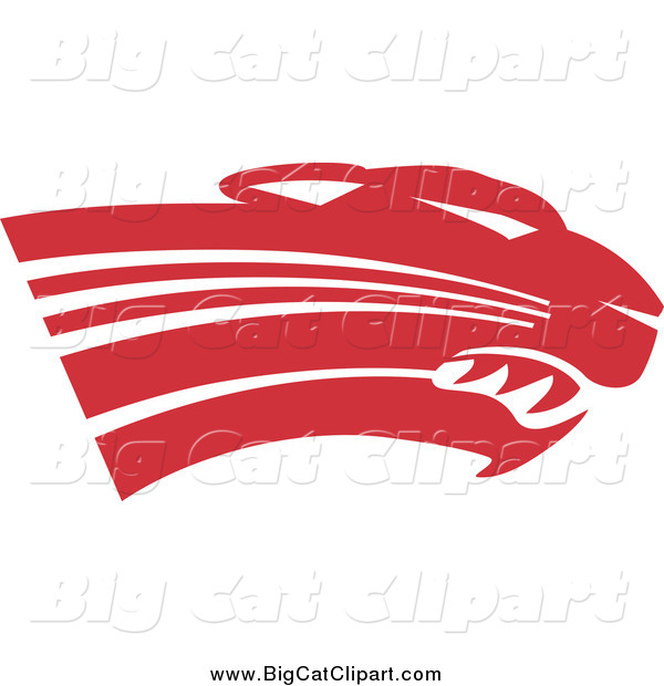 Big Cat Vector Clipart of a Red Panther Cougar or Jaguar Head