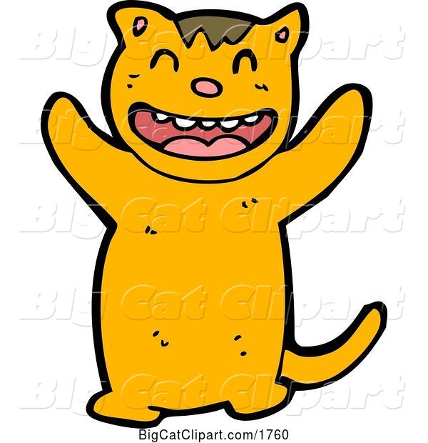 Vector Clipart of a Happy Cartoon Tiger