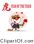 A Romantic Tiger with a Year of the Tiger Chinese Symbol and Text by Hit Toon