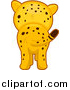 Big Cat Cartoon Vector Clipart of a Cute Cheetah from Behind by BNP Design Studio