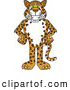 Big Cat Cartoon Vector Clipart of a Friendly Cheetah, Jaguar or Leopard Character School Mascot with His Hands on His Hips by Mascot Junction
