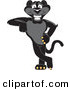 Big Cat Cartoon Vector Clipart of a Happy Black Jaguar Mascot Character Leaning by Mascot Junction