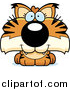 Big Cat Cartoon Vector Clipart of a Happy Bobcat Cub by Cory Thoman
