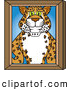 Big Cat Cartoon Vector Clipart of a Happy Cheetah, Jaguar or Leopard Character School Mascot Portrait by Mascot Junction
