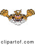 Big Cat Cartoon Vector Clipart of a Menacing Tiger Character School Mascot Lurching Forward by Toons4Biz