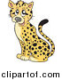 Big Cat Cartoon Vector Clipart of a Sitting Happy Cheetah by Visekart