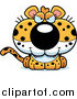 Big Cat Cartoon Vector Clipart of a Sly Leopard Cub by Cory Thoman