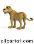 Big Cat Vector Clipart of a 3d Lioness by