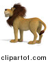 Big Cat Vector Clipart of a 3d Male Lion by