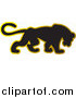 Big Cat Vector Clipart of a Black and Gold Panther by Lal Perera