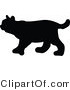 Big Cat Vector Clipart of a Bobcat Silhouette by