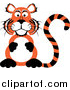 Big Cat Vector Clipart of a Chubby Tiger Sitting up on His Hind Legs and Rubbing His Belly by Kaycee