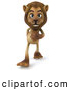 Big Cat Vector Clipart of a Cute Lion Character Walking Forward by