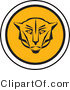 Big Cat Vector Clipart of a Round Cougar Icon by Eugene