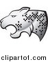Big Cat Vector Clipart of a Silver Cheetah with Pixelated Spots by Lal Perera