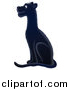 Big Cat Vector Clipart of a Sitting Black Panther Facing Left by Alex Bannykh