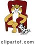 Vector Clipart of a Cartoon Bobcat School Mascot Sitting by a Dog, Symbolizing Responsibility by Mascot Junction