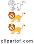 Vector Clipart of a Happy Cartoon Male Lions by Hit Toon