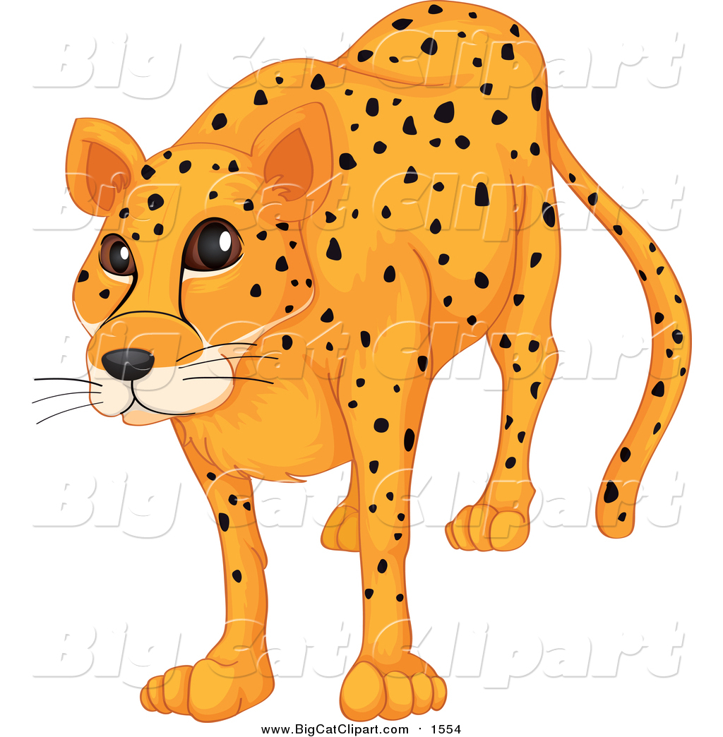 Big Cat Cartoon Vector Clipart of a Happy Cheetah by colematt - #1554