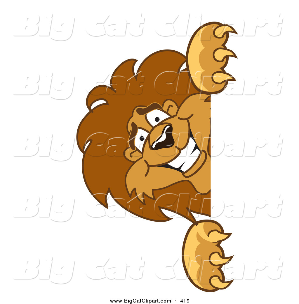 Big Smiling Cat Cartoon Vector Clipart of a Lion Character ...
