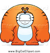 Big Cat Cartoon Vector Clipart of a Angry Huge Tiger by Cory Thoman