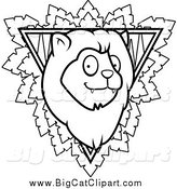 Big Cat Cartoon Vector Clipart of a Black and White Safari Lion by Cory Thoman