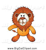 Big Cat Cartoon Vector Clipart of a Cartoon Lion Looking up by Merlinul
