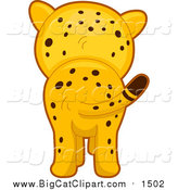 Big Cat Cartoon Vector Clipart of a Cute Cheetah from Behind by BNP Design Studio