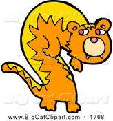 Big Cat Cartoon Vector Clipart of a Ginger Cat or Tiger by Lineartestpilot