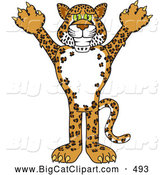 Big Cat Cartoon Vector Clipart of a Grinning Cheetah, Jaguar or Leopard Character School Mascot by Toons4Biz