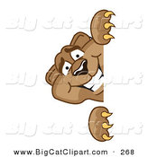 Big Cat Cartoon Vector Clipart of a Happy Cougar Mascot Character Looking Around a Corner by Mascot Junction