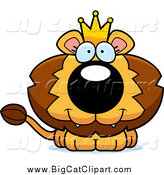 Big Cat Cartoon Vector Clipart of a Happy King Lion Cub by Cory Thoman
