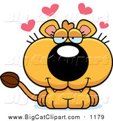 Big Cat Cartoon Vector Clipart of a Loving Lioness by Cory Thoman