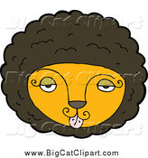 Big Cat Cartoon Vector Clipart of a Male Lion Face by Lineartestpilot