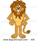 Big Cat Cartoon Vector Clipart of a Smiling Lion Character Mascot by Mascot Junction
